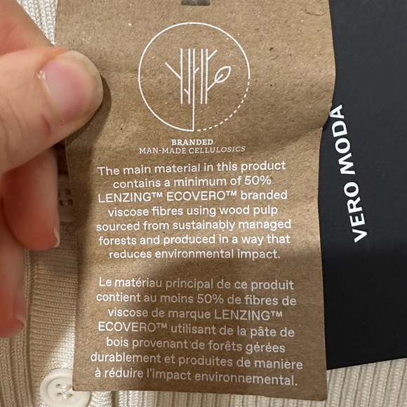 Vero Moda Ivory Ribbed Long Sleeve Top - Picture 6 of 9